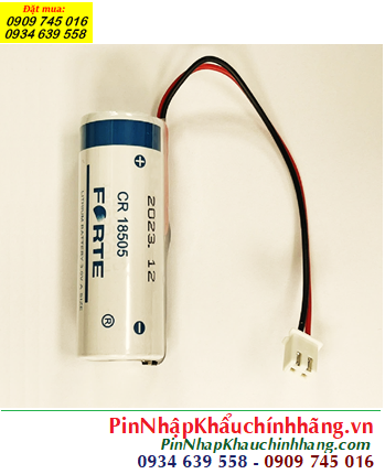 FORTE CR18505 (Zắc PH2.54-2P), Pin nuôi nguồn PLC FORTE CR18505 Lithium Manganese Dioxide 3v 2500mAh chính hãng